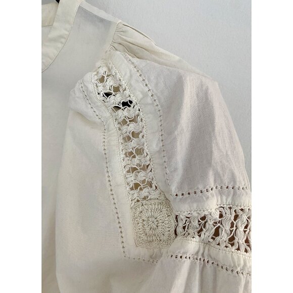✨  Sea NY Puff Sleeve Blouse – Ivory Cotton, Size S - Picture 5 of 11
